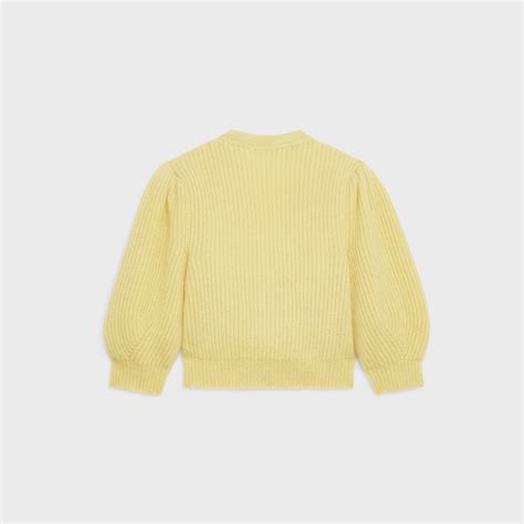 celine yellow cardigan|Celine.